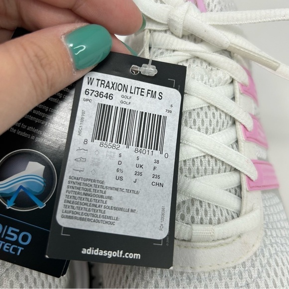 Adidas Pink, White & Gray Traxion Lite FM S Golf Shoes Size 6.5 Outdoors Summer - Picture 15 of 16